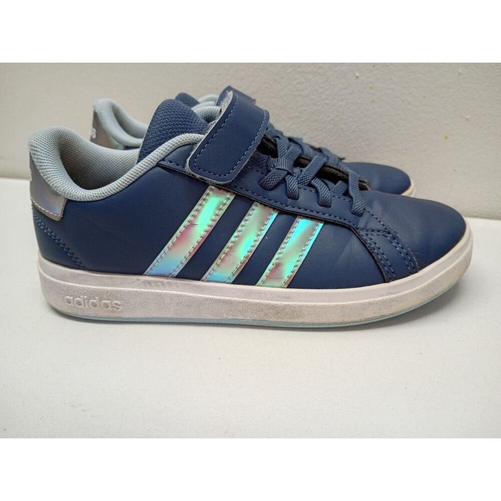 Adidas Grand Court 2.0 Tennis Shoes Kids Sz 1 Athletic Sporty Sneakers Blue